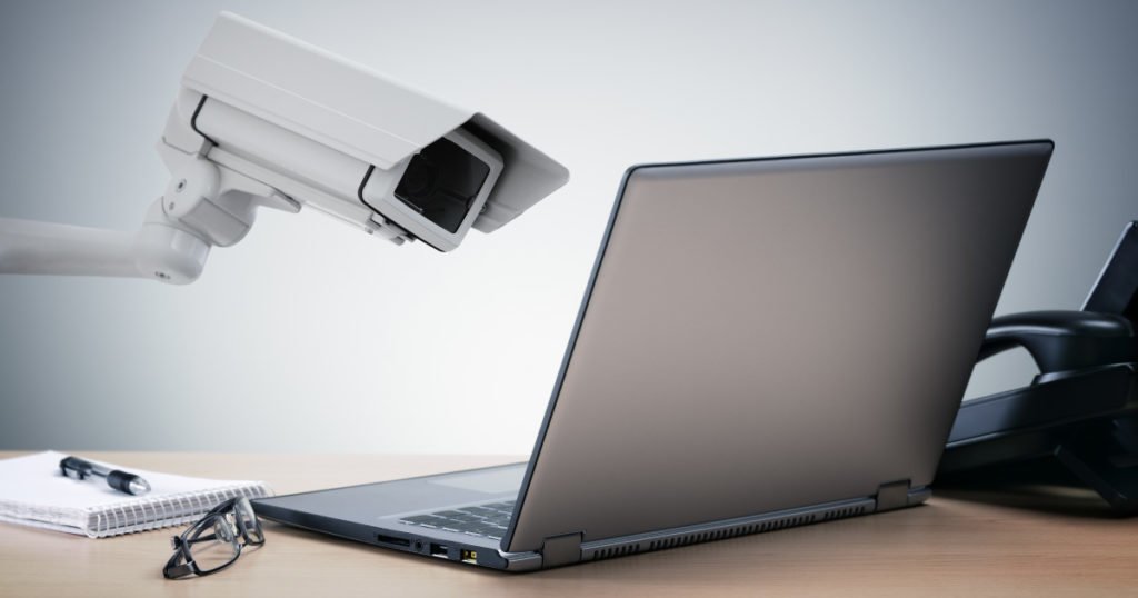 Picture of camera spying on laptop