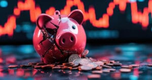 A smashed piggy bank representing a withdrawal from a 401(k)